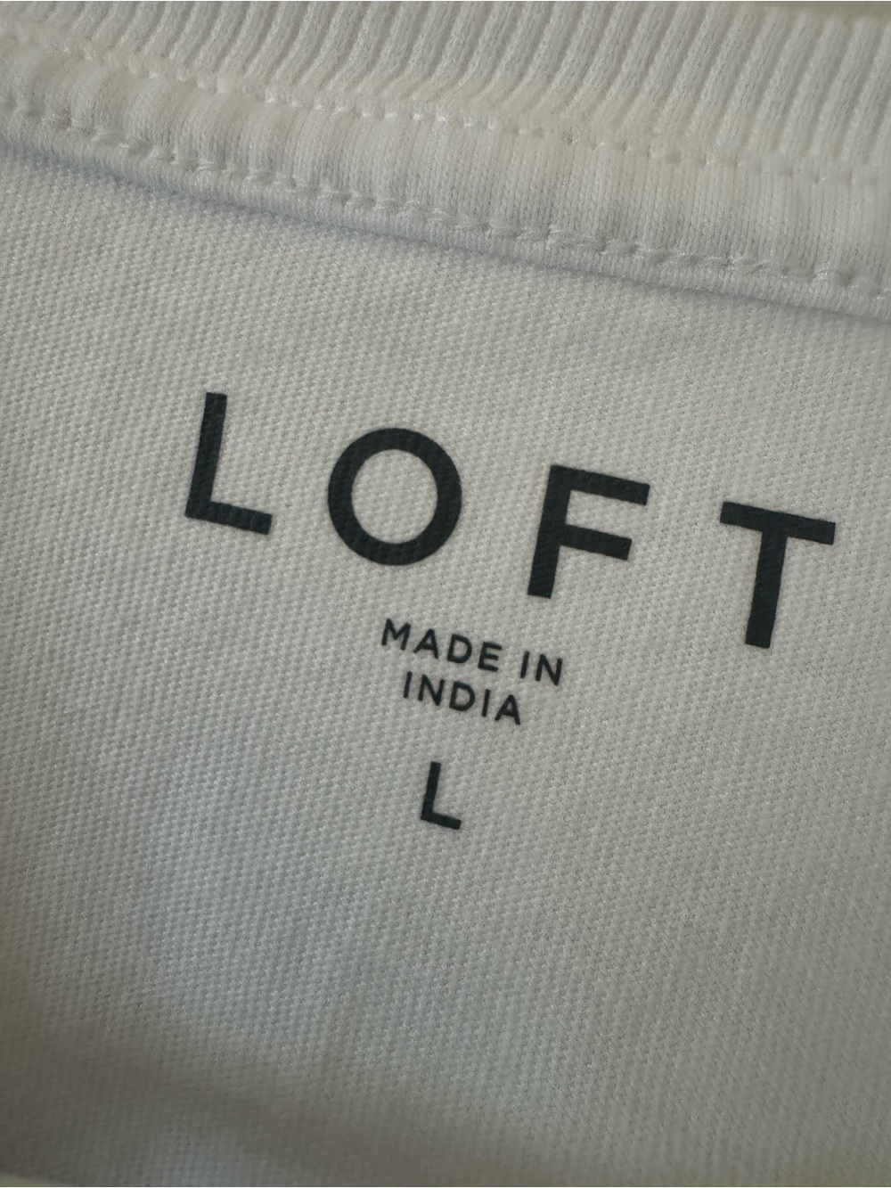 LOFT White Cropped Top with Black Logo Print